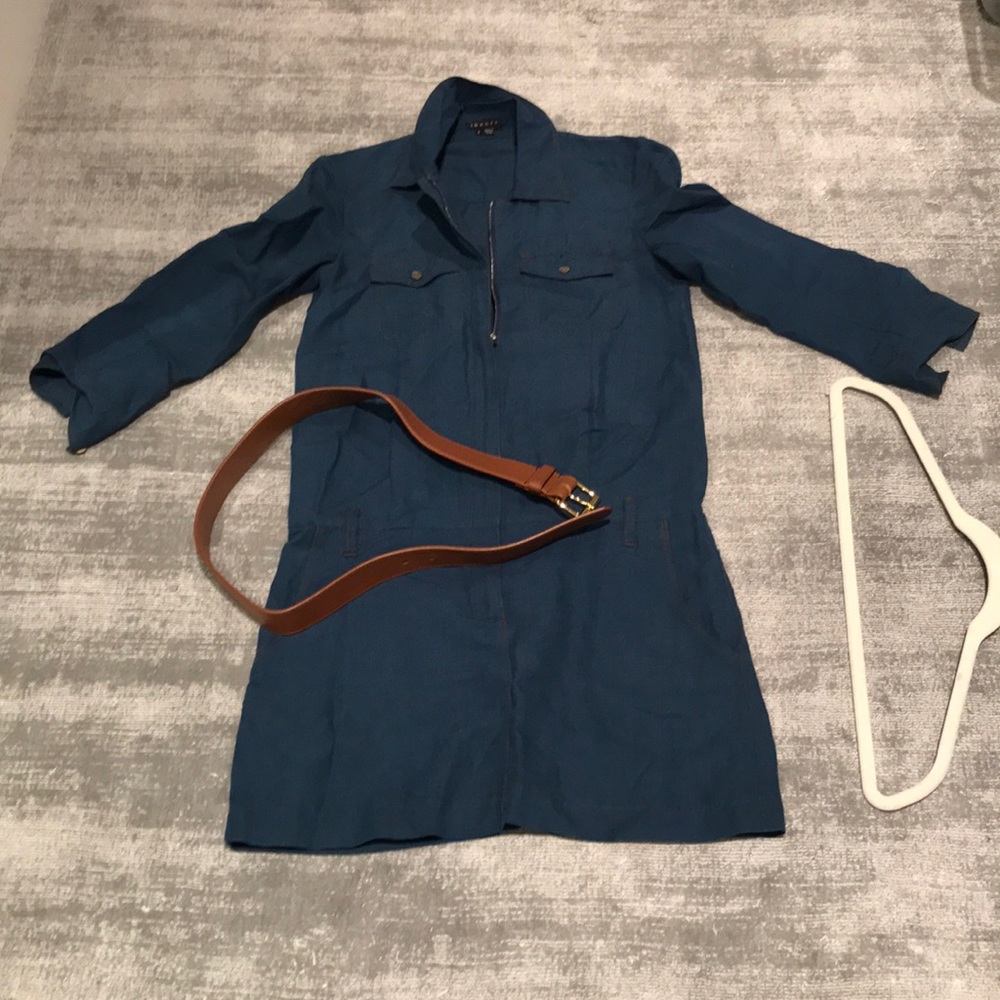 Theory zipper front mini denim looking dress